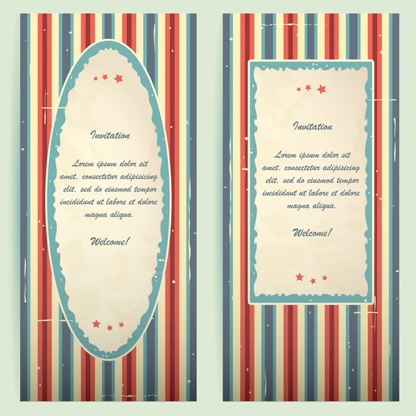 Tarjetas de invitación azul-rojo — Vector de stock