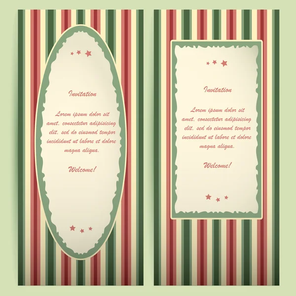 Tarjetas de invitación rojo-verde . — Vector de stock