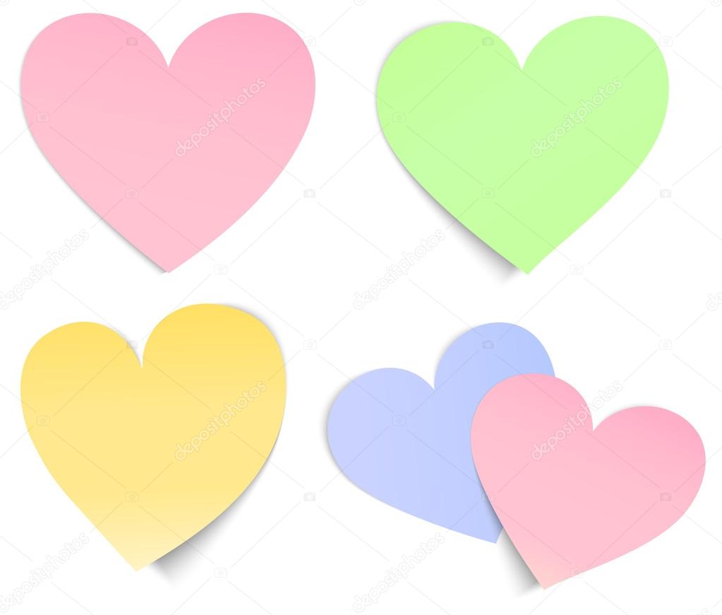 Heart shaped post it multicolour