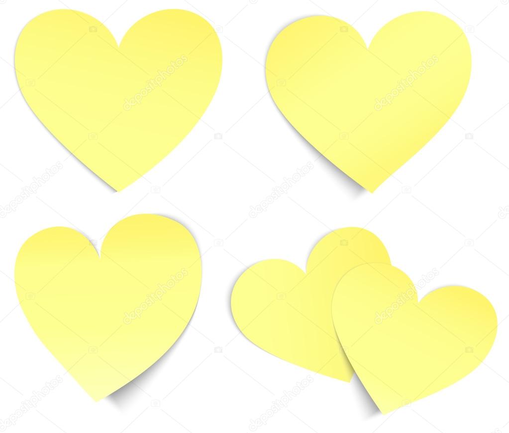 Heart shaped post it yellow
