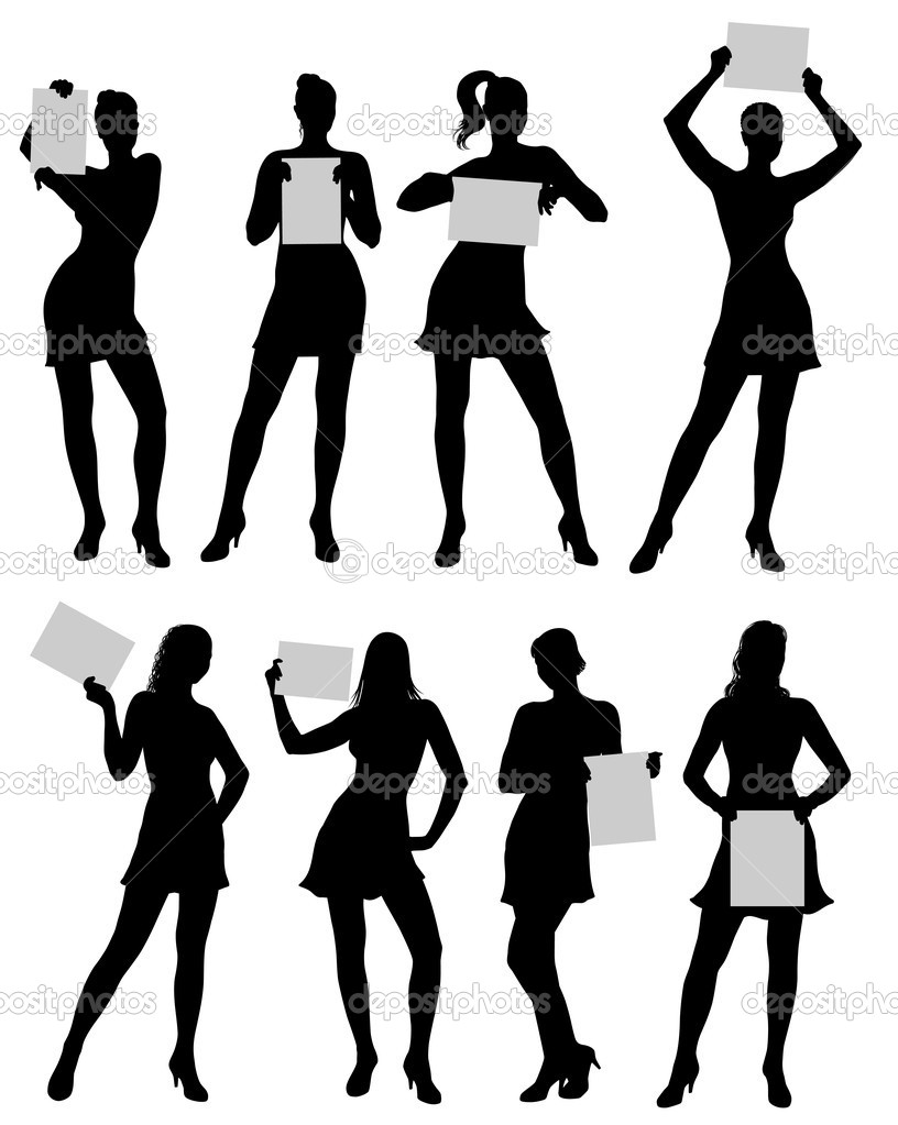 Woman silhouettes with paper