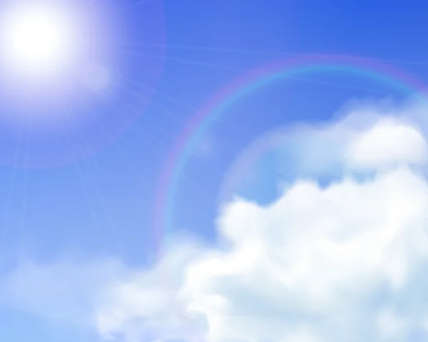 Реалистичные облака и солнце — стоковый вектор