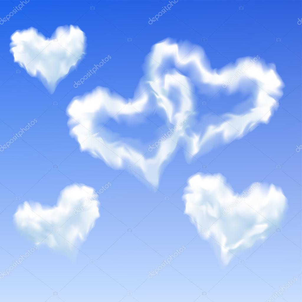 Heart shaped clouds
