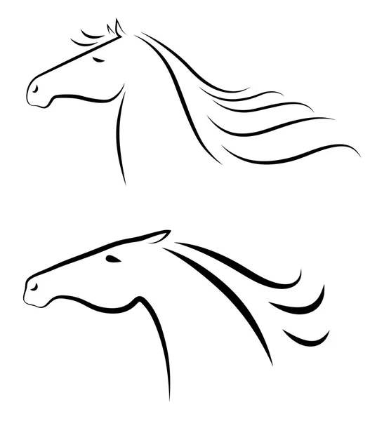Hästar huvuden — Stock vektor