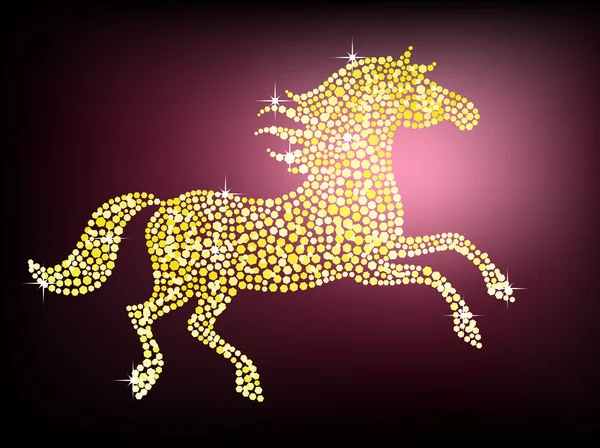 Cheval gemme doré — Image vectorielle