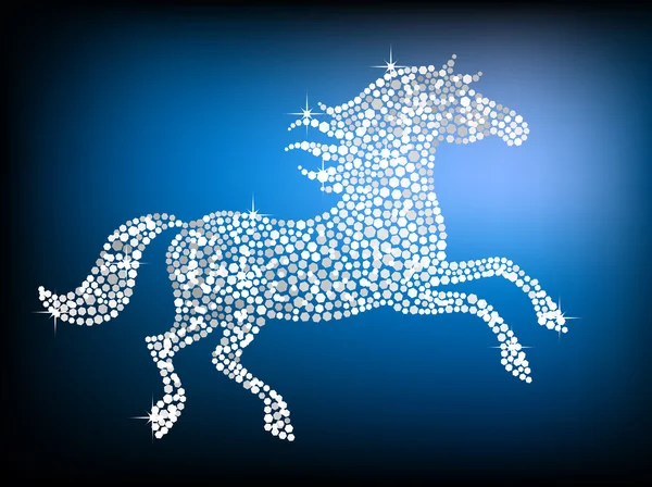 Stříbrný klenot kůň — Stockový vektor