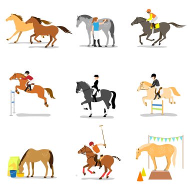 Equestrian sports and activities clipart
