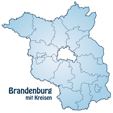 Mavi kenarlıklı brandenburg Haritası