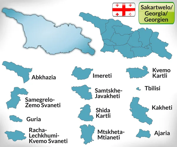 青のボーダーとジョージアの地図 — ストックベクタ