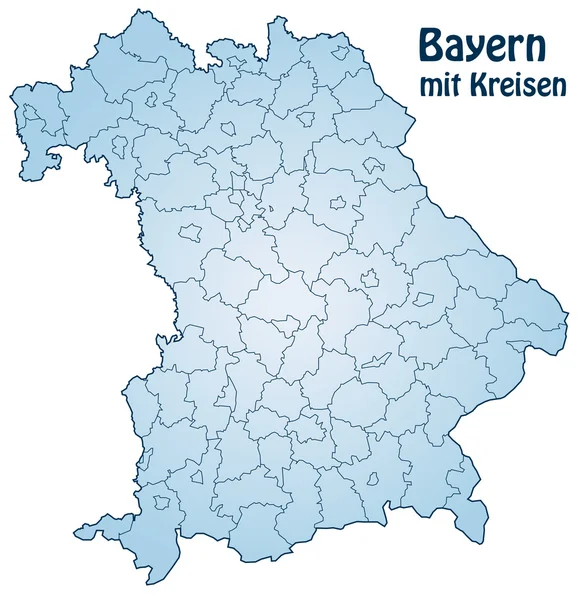 Karte von Bayern mit blauem Rand — Stockvektor