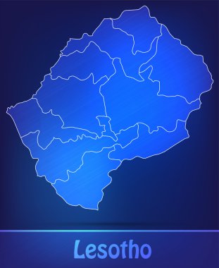 Lesoto Haritası sınırları ile scrible olarak