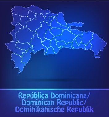 Map of Dominican Republic with borders as scrible clipart