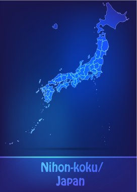 scrible olarak sınırları ile Japonya Haritası