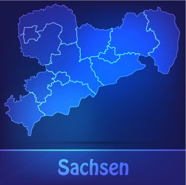 scrible olarak kenarlıklı Saksonya Haritası