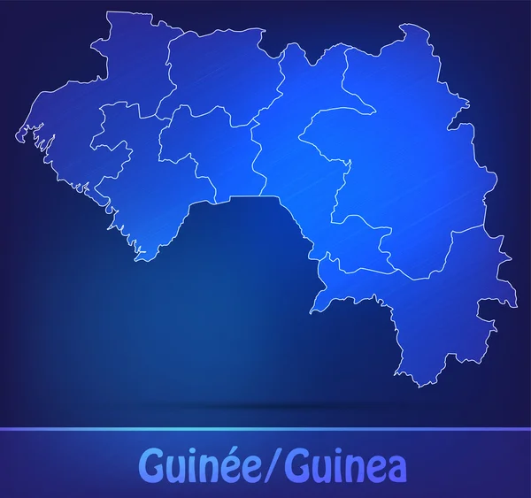 Mapa Guiney s hranicemi jako scrible — Stockový vektor