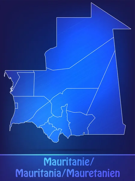 Mapa de mauritania com fronteiras como scrible — Vetor de Stock