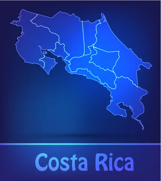 Mapa de Costa Rica con las fronteras como garabatos — Vector de stock