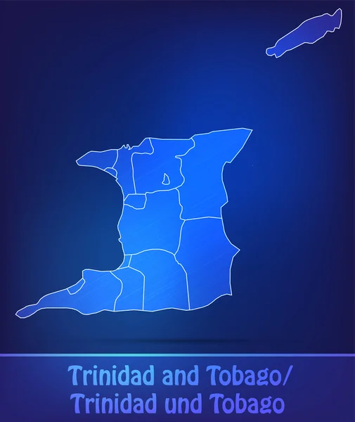 Mapa de Trinidad y Tobago con las fronteras como garabatos — Archivo Imágenes Vectoriales