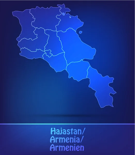 Mapu Arménie s hranicemi jako scrible — Stockový vektor