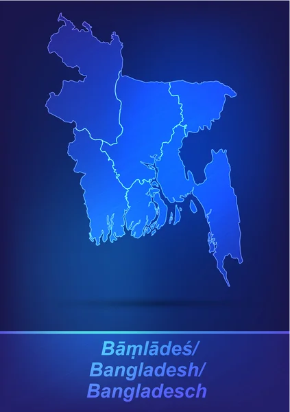 Mapa de Bangladesh con las fronteras como garabatos — Archivo Imágenes Vectoriales