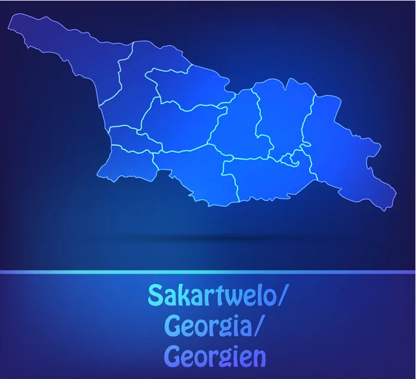 Mapa de Georgia con las fronteras como garabatos — Archivo Imágenes Vectoriales