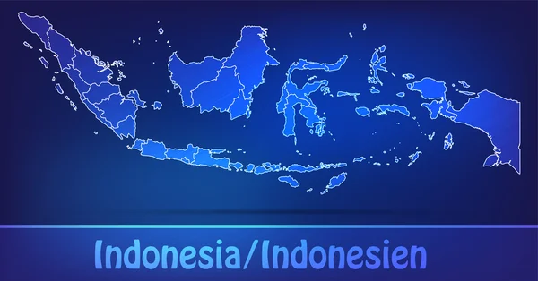 Mapa Indonezja z granicami jako scrible — Wektor stockowy