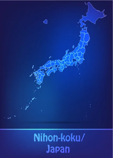 Japanin kartta, jossa rajat ovat kirjoitettavissa — vektorikuva