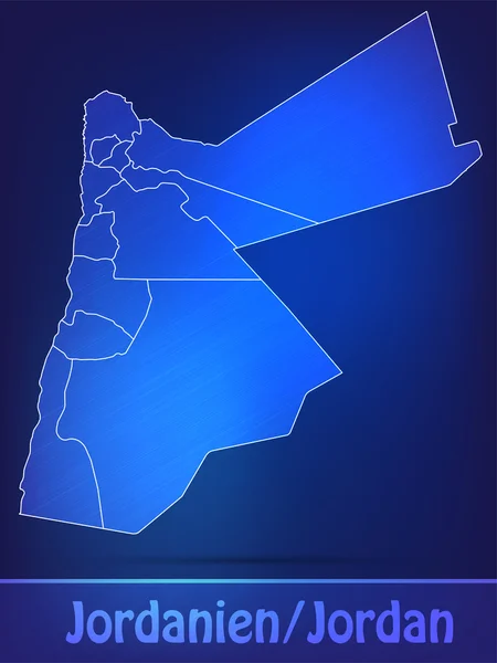 Mapa de Jordania con las fronteras como garabatos — Archivo Imágenes Vectoriales