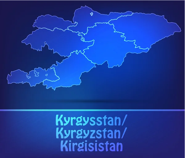 Mapa de kyrgyzstan con las fronteras como scrible — Vector de stock