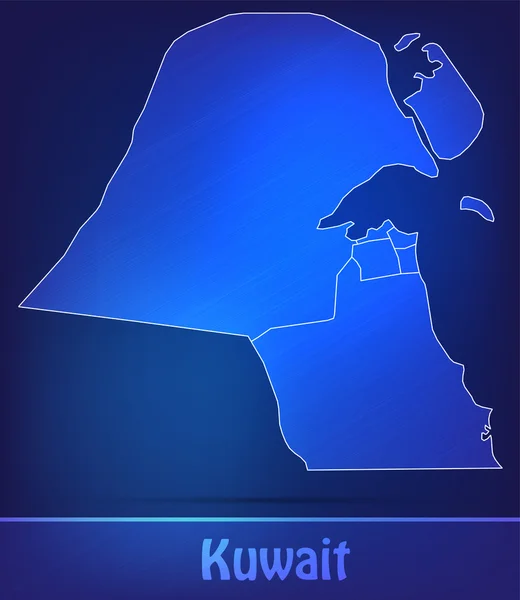 Mapa de Kuwait con las fronteras como scrible — Archivo Imágenes Vectoriales
