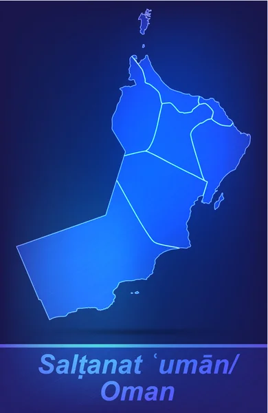 Mapa de Omán con las fronteras como garabatos — Archivo Imágenes Vectoriales