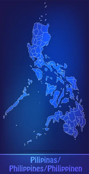 Mapa de filipinas com fronteiras como rabiscos —  Vetores de Stock