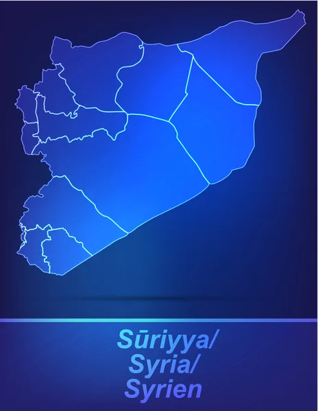 Mapa Sýrie s hranicemi jako scrible — Stockový vektor