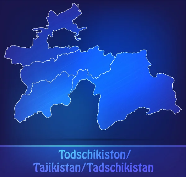 Mapa Tádžikistánu s hranicemi jako scrible — Stockový vektor