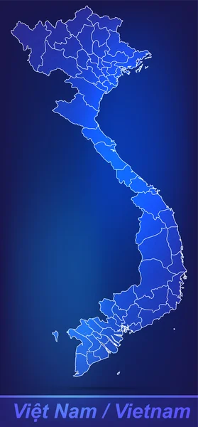 Карта Вьетнама с границами как наценка — стоковый вектор