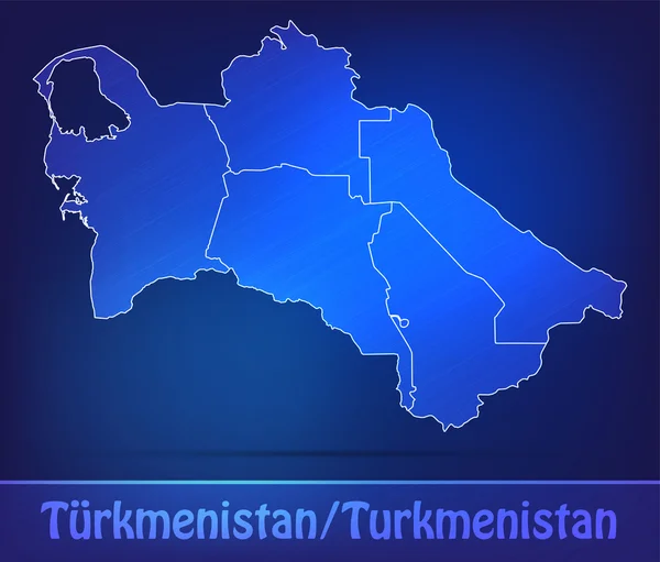 Mapa de Turkmenistan con las fronteras como scrible — Vector de stock