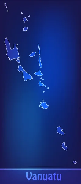 Kartta Vanuatu rajoja kuin scrible — vektorikuva