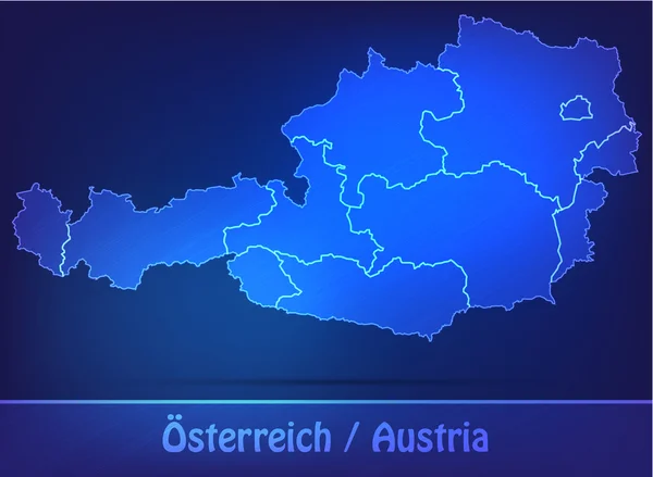 Mapa Rakouska s hranicemi jako scrible — Stockový vektor