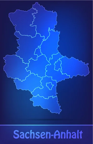 Karte von Sachsen-anhalt mit Grenzen als Kritzelei — Stockvektor