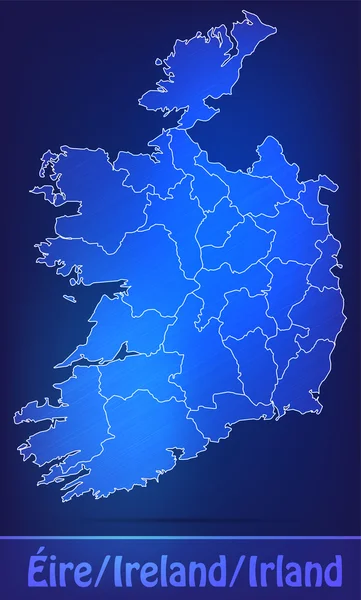 Landkarte Irlands mit Grenzen als Kritzelei — Stockvektor