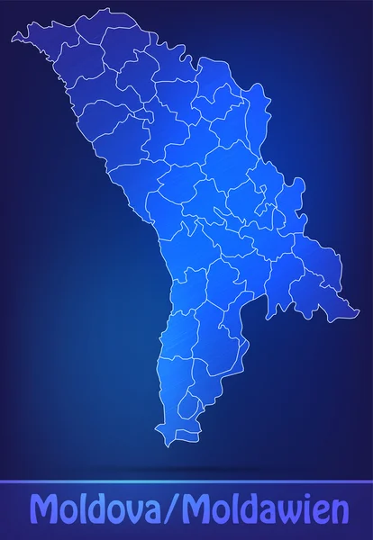 Mapa de moldávia com fronteiras como scrible —  Vetores de Stock