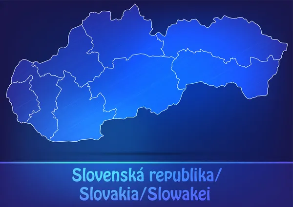 Mapa de Eslovaquia con las fronteras como garabatos — Vector de stock