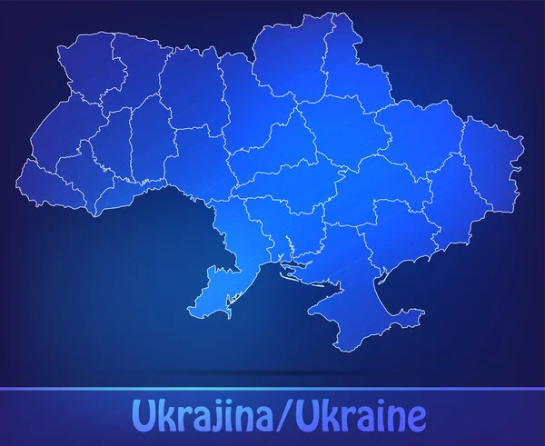 Carte de l'Ukraine avec des frontières comme scrible — Image vectorielle