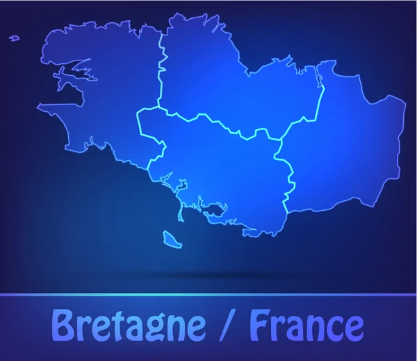 Mapa de Bretaña con las fronteras como scrible — Vector de stock
