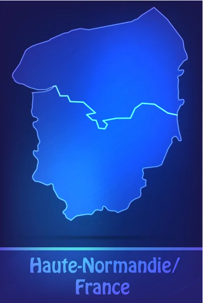 Carte de Haute-Normandie avec des frontières comme scrible — Image vectorielle