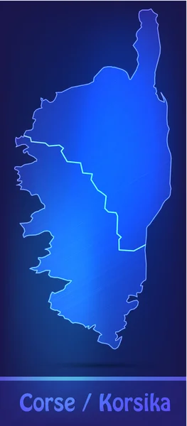 Mapa de Córcega con las fronteras como garabatos — Archivo Imágenes Vectoriales