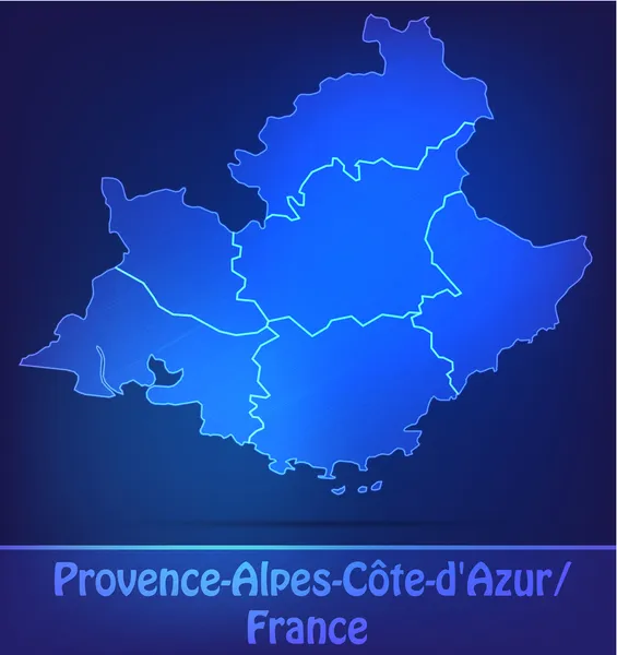 Mapa de Provenza-Alpes-Cote d Azur con las fronteras como scrible — Archivo Imágenes Vectoriales