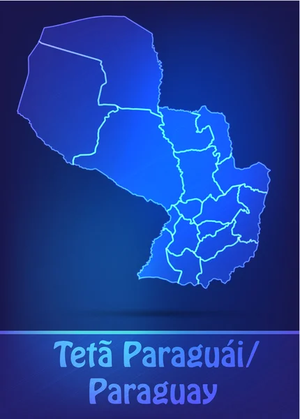 Mapa de Paraguay con las fronteras como garabatos — Vector de stock
