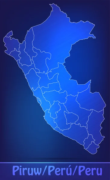 Mapa de Perú con las fronteras como garabatos — Vector de stock