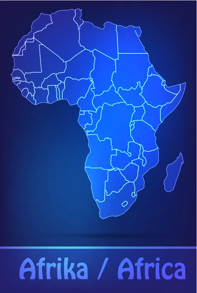 Mapa de África con las fronteras como garabatos — Archivo Imágenes Vectoriales